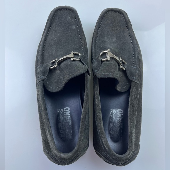 Salvatore Ferragamo Grey Suede Loafers N250-5 - Picture 2 of 9